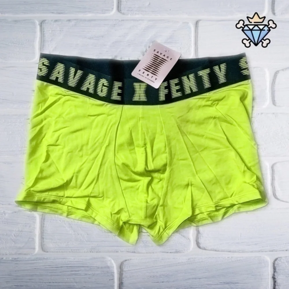 MENS SAVAGE X FENTY ACID LIME COTTON TRUNKS SIZE LARGE UNISEX UNDERWEAR